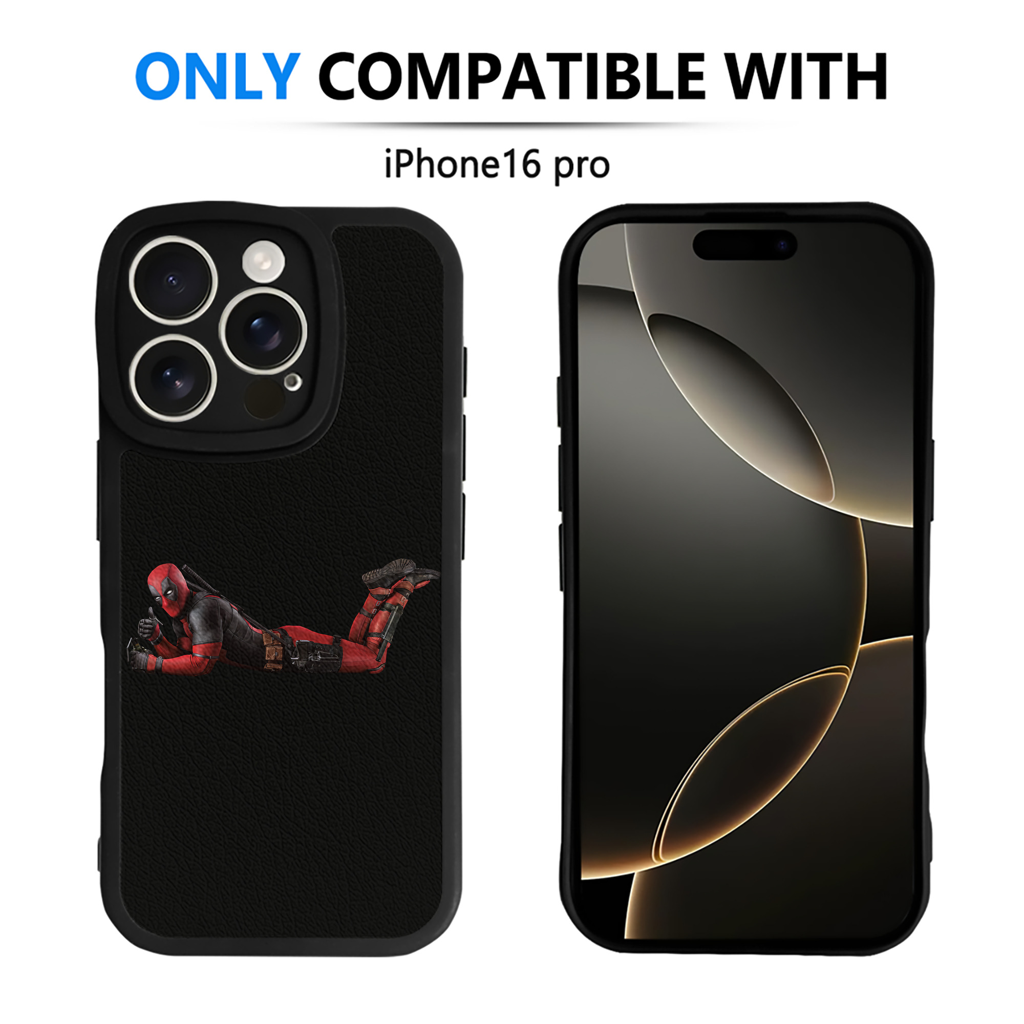 （画像用） Deadpool デッドプール 【iPhone 16シリーズ対応】シリコンスマホケース（レザー調） 材質：シリコン